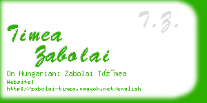 timea zabolai business card